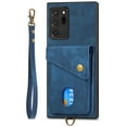 thumbnail image 5 of Nalacover for Samsung Note 20 Ultra, Slim Case Wallet with Credit Card Holder, Back Flip Premium Leather Magnetic Clasp Kickstand Wirst Hand Strap Shockproof Cover for Galaxy Note 20 Ultra, Blue, 5 of 7