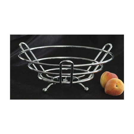 Tall Wire Basket Wire Baskets Chrome 10 Inch Round Basket w/ Ball Feet 6 Inch Bottom Dia. 3.75 Inch Deep 4.5 Inch Tall ()