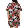 thumbnail image 3 of Xecao Skull and Roses print Swimsuit for women, Summer-ready, sporty style.Quick-dry fabric. Many sizes & colors., 3 of 9