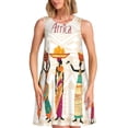 thumbnail image 1 of Fotbe Black African Woman Vestido de Verano sin Mangas para Mujer – Vestido Midi Línea A, Estilo Camiseta Floral, Vestido Playero Casual y Fluido, 1 of 7