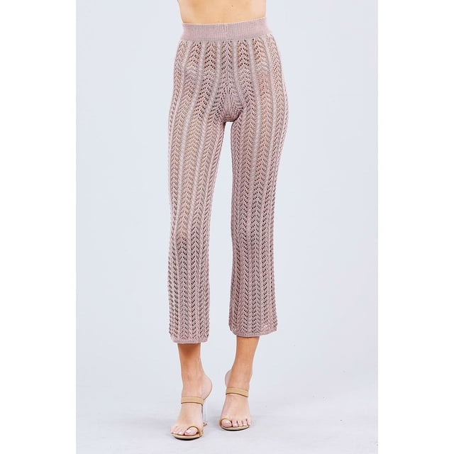 Pantalon Long en Résille Évasée