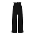 thumbnail image 2 of Gzhioc Women Ruffled Wide-leg Pants, Summer Casual Loose High Waist Solid Color Trousers,S-XXL, 2 of 4