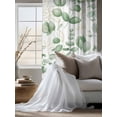 thumbnail image 4 of Sheer Curtains 72 Inches Long, Green Eucalyptus Leaves Semi Sheer Curtains Light Filtering Window Treatment, Spring Farmhouse Country Plant Privacy Voile Drapes for Living Room Bedroom 52x72 Inch, 4 of 7