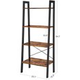 thumbnail image 2 of VASAGLE 4-tier Industrial Style Ladder Shelf In Soft Brown, 2 of 7