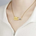 thumbnail image 2 of Qarigey Collar de acero inoxidable letras colgantes cadenas de clavícula decoración de cuello de moda decoraciones señoras joyería para regalo joyas Ropa, zapatos y accesorios Miscelánea Oro rosa Qarigey AP013894-03, 2 of 6
