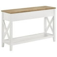 thumbnail image 2 of Pemberly Row 1-Shelf Rectangular Wood Sofa Table in Brown and White, 2 of 11