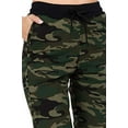 thumbnail image 2 of TD Collections Women Drawstrings camo pritn Jogger Sweatpants- Black High Waisted Pockets Pants (Black/Green, Small), 2 of 5
