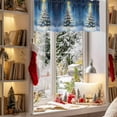 thumbnail image 3 of Christmas Night Valances for Windows, 42 x 18in, Xmas Tree Snowflake Shining Star Rod Pocket Kitchen Valance Curtain Light Filtering Window Treatments for Living Room Bedroom, 1 Panel, 3 of 7