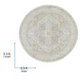 thumbnail image 6 of Livabliss Avant Garde Vintage Fringe Area Rug, 5'3" x 5'3", Medium Grey/Olive, 6 of 6