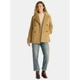 thumbnail image 2 of Time and Tru Women's and Women's Plus Faux Wool Peacoat, Sizes XS-3X, 2 of 5
