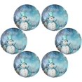 thumbnail image 3 of GZHJMY Christmas Snowman Round Placemats 15.4in, Washable Heat Resistant Table Mats for Dining Tables Kitchen Wedding Party Decoration Plate Mats Set of 1 Table Mat, 3 of 7