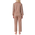 thumbnail image 3 of INSPIRE CHIC Conjunto de Pijamas de Mujer a Cuadros de Manga Larga con Pantalones y Botones, con Bolsillos, Color Marrón, 3 of 6