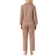 thumbnail image 3 of INSPIRE CHIC Conjunto de Pijamas de Mujer a Cuadros de Manga Larga con Pantalones y Botones, con Bolsillos, Color Marrón, 3 of 6