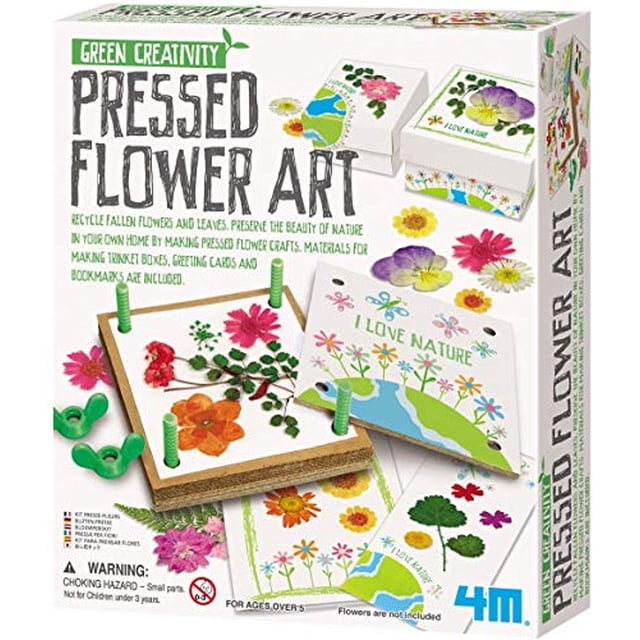 4M Green Creativity Pressed Flower Art Kit - Arts & Crafts DIY Recycle Floral Press Gift for Kids & Teens, Girls & Boys, Multi