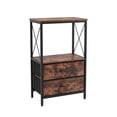 thumbnail image 4 of Heavy-Duty Metal Aquarium Stand for 5-10 Gallon Fish Tank, Turtle or Reptile Terrarium with 2 Fabric Drawers, 2-Tier Storage Shelf, Modern Wood-Grain Finish, 4 of 6