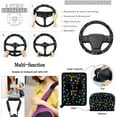 thumbnail image 5 of Jeiento Paw Print Car Seat Covers Full Set 15 Auto Steering Wheel Cover Seatbelt Shoulder Pad Coasters Garbage Bin Rear View Mirror Cover Keychain Air Vent Storage Pouch for SUV Van Truck Sedan, 5 of 7