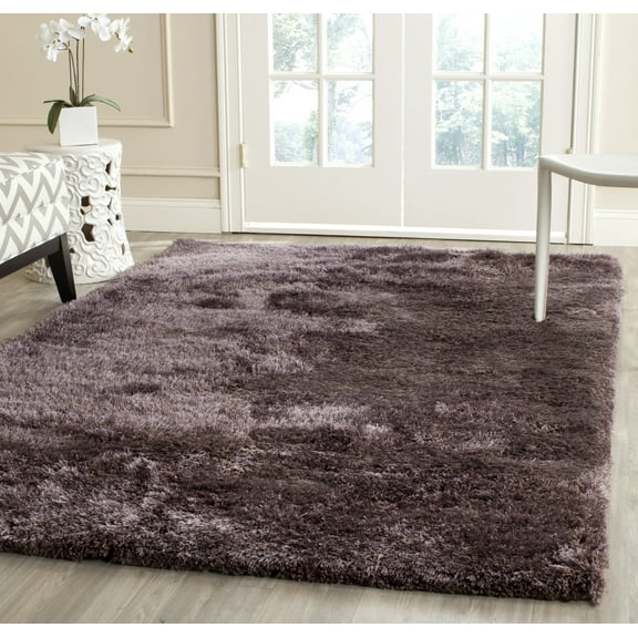 SAFAVIEH Henley Solid South Beach Polyester Shag Area Rug, Lavender, 8' x 10'
