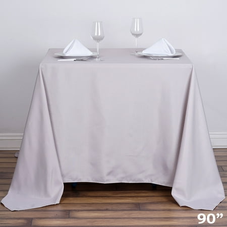 

BalsaCircle Christmas Holidays 90 x 90 Silver Square Polyester Tablecloth Linen
