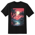 thumbnail image 2 of Plus Size Shirt for Women Black Tops for Women Short Sleeves Shirt for Women Vintage Landscape T Shirt Crewneck Shirt for Women XL, 2 of 5