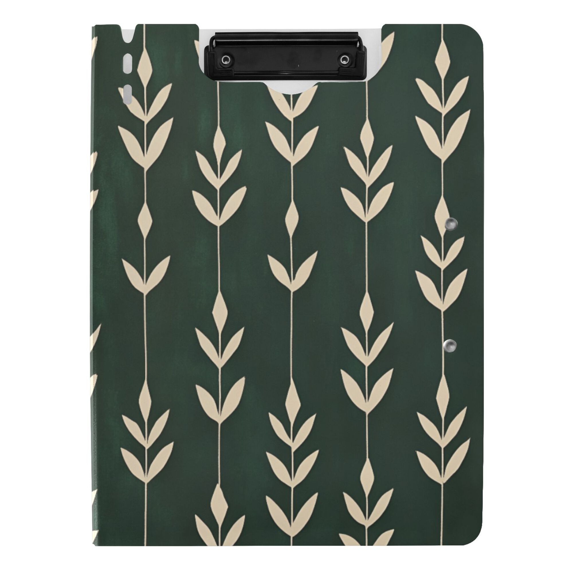 FORMRS A4 Clipboard Folder with Pen Holder Horizontal Foldable School Office Binder, Green Plants