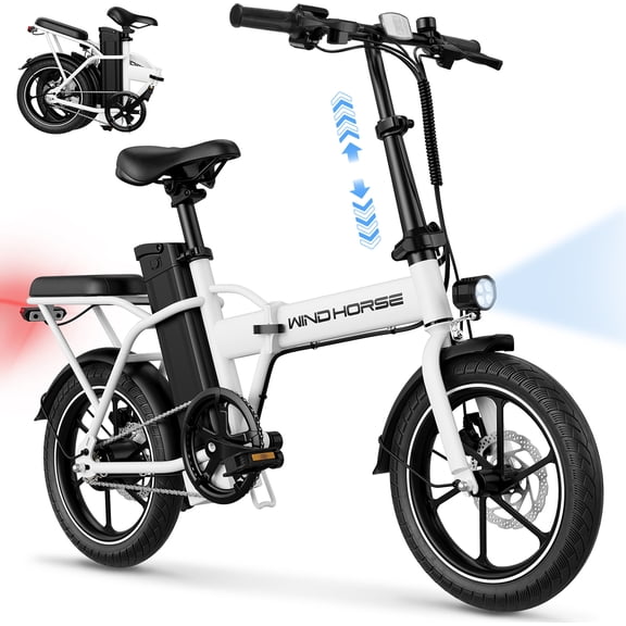 16" Folding Electric Bike for Adults, High-Speed 630W Peak Motor, 20mph, 19-35miles Range, 288Wh Removable Battery, LCD Display, Commuter Ebike UL2849