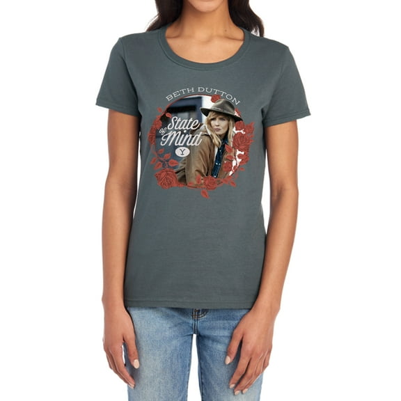 Yellowstone Beth Dutton State Women's T Shirt, Charcoal, 2X-Large