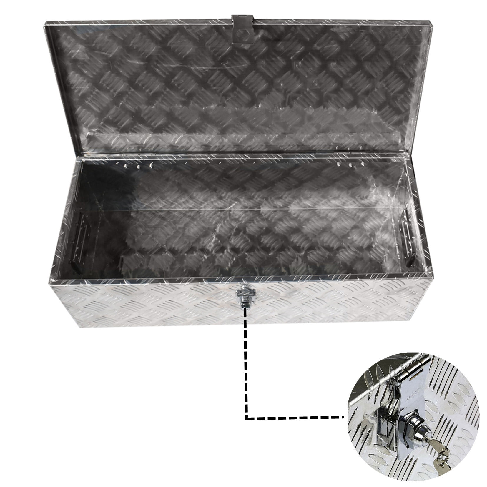 munirater 30 inch Aluminum Tool Box with Lock 1.5mm Thickness Replacement for Trailer Flatbed RV Storage