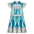 thumbnail image 6 of TiaoBug Girls Halloween Alien Dresses Cap Sleeve High Waist Metallic A-Line Dress Space Dress Up Silver 6, 6 of 7