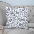 thumbnail image 4 of Pillow Covers 26x26 Set of 2, Pastoral Flowers Throw Pillow Covers Decorative Couch Cushion Cover, Vintage Haze Blue Farmhouse Plant Microfiber Soft Square Pillowcases for Bedroom Living Room Sofa, 4 of 7