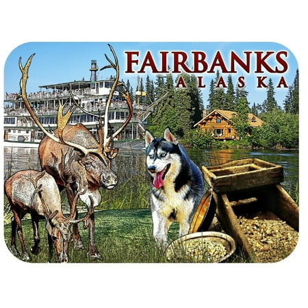 

Fairbanks Alaska with Gold Fridge Magnet