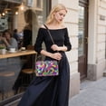 thumbnail image 5 of FORMRS Women Crossbody Purse with Chain Strap Vegan Leather Shoulder Handbag, Colorful Plaid, 5 of 7