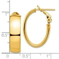 thumbnail image 2 of 10k Solid Yellow Gold High Polished 7mm Omega Back Oval Hoop Earrings 19.18x13.64mm Wide 7mm Thick Hoop Earring for Wome, 2 of 2