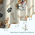 thumbnail image 6 of Cartoon Corgi Dog and Footprints Shower Curtain 36"x72" ,Bathroom Decorative Shower Curtains Set with 12 Hooks,Modern Waterproof Washable Shower Curtain, 6 of 6