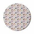 thumbnail image 1 of Music Mouse Pad for Computers, Instruments Drums Speakers Keyboard Headphones Records Blues Music is My Life Theme, Round Non-Slip Thick Rubber Modern Mousepad, 8" Round, Multicolor, by Ambesonne, 1 of 2