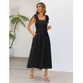 thumbnail image 2 of Merokeety Womens Summer Dresses Square Neck Flowy Casual Sundress Black l, 2 of 4