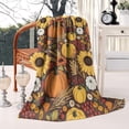 thumbnail image 2 of Fall Pumpkins Sunflowers Autumn Pattern Blanket,Comfortable Soft Flannel Throw Blanket,All Season,Warm Lightweight Blankets for Sofa Bed Couch Living Room Chair,50"x60", 2 of 4