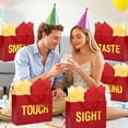 thumbnail image 6 of Large 5 Senses  Bags for Him Her,  Foil Sight Smell  Taste Sound  Bags,Five Senses  Bag for Him with Handles and Tissue Paper for Birthday,  Day, Anniversary, Christmas 12.6 x 8.7 x 4 Inch (Red), 6 of 6