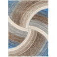 thumbnail image 2 of Well Woven Tilly Biege Geometric Stripes Thick Soft Plush 3D Textured Shag Area Rug 5x7 (5'3" x 7'3"), 2 of 3