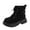 Black, variant on Krdevn Girls Suede Ankle Boots with Side Zipper and Lace Up Design for Autumn and Winter Casual Wear Comfortable Sole,Toddler Girl Shoes,Boys Shoes,Size:5.5-6 Years
