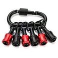 thumbnail image 2 of Aluminum Alloy 1/4 Inch Hex Shank Screwdriver Bit Holder Keychain Extension Rod with Ball Lock Buckle, Flat-Mouth Ring & Belt-Mountable Chain Buckle - Compact Portable Design for Drill/Screwdriver, 2 of 7