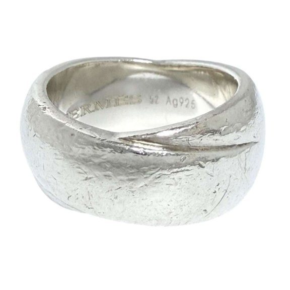 Pre-Owned Hermes Men's/Women's Wide Ring, Size 12, 925 Sterling Silver