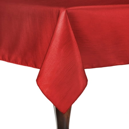 

Ultimate Textile (10 Pack) Reversible Shantung Satin - Majestic 72 x 120-Inch Rectangular Tablecloth - for Weddings Home Parties and Special Event use Holiday Red