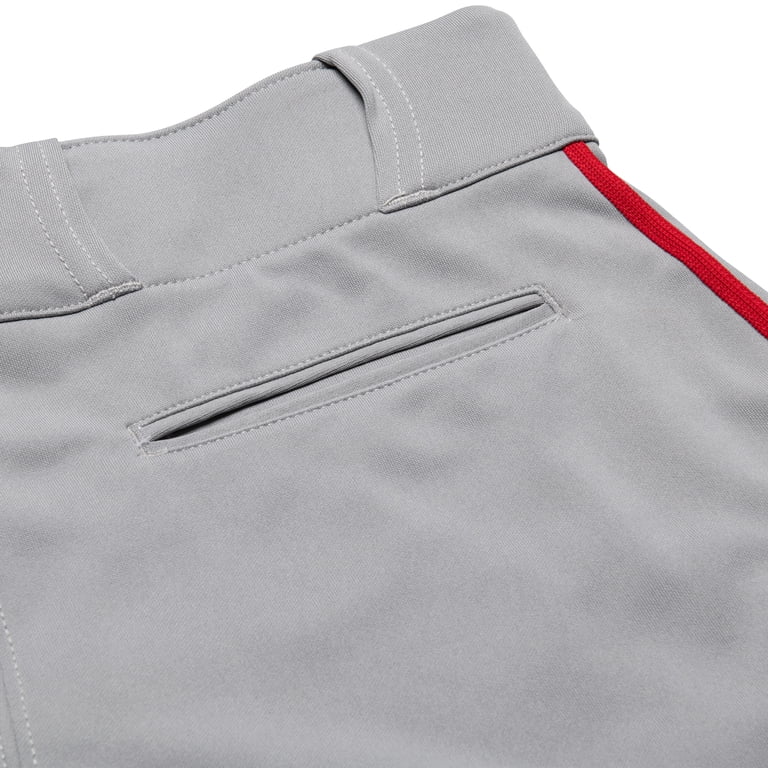 Pantalon Baseball Champro Homme - Coupe Ample, Rayure Grise/rouge - Taille M (tour De Taille 30-34")
