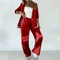 thumbnail image 2 of zfwon Tracksuit Womens Full Set 2 Piece Outfits Notched Lapel Long Sleeve Jackets and Straight Leg Trousers Business Work Office Casual Blazer Suit Plus Size Lounge Wear Sets, 2 of 8