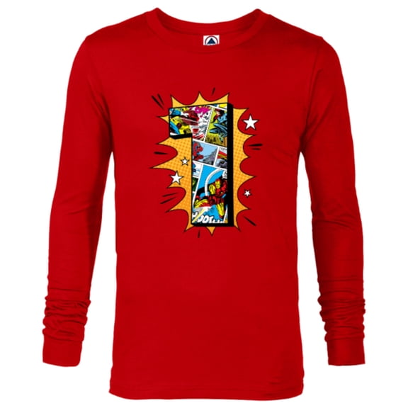 Marvel Avengers Comics 1st Birthday - Long Sleeve T-Shirt for Men - Customized-New Red