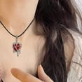 thumbnail image 6 of CIYISON Black Rope Clavicle Chain Lava Confined Heart Pendant Necklace Collar Necklace, 6 of 9