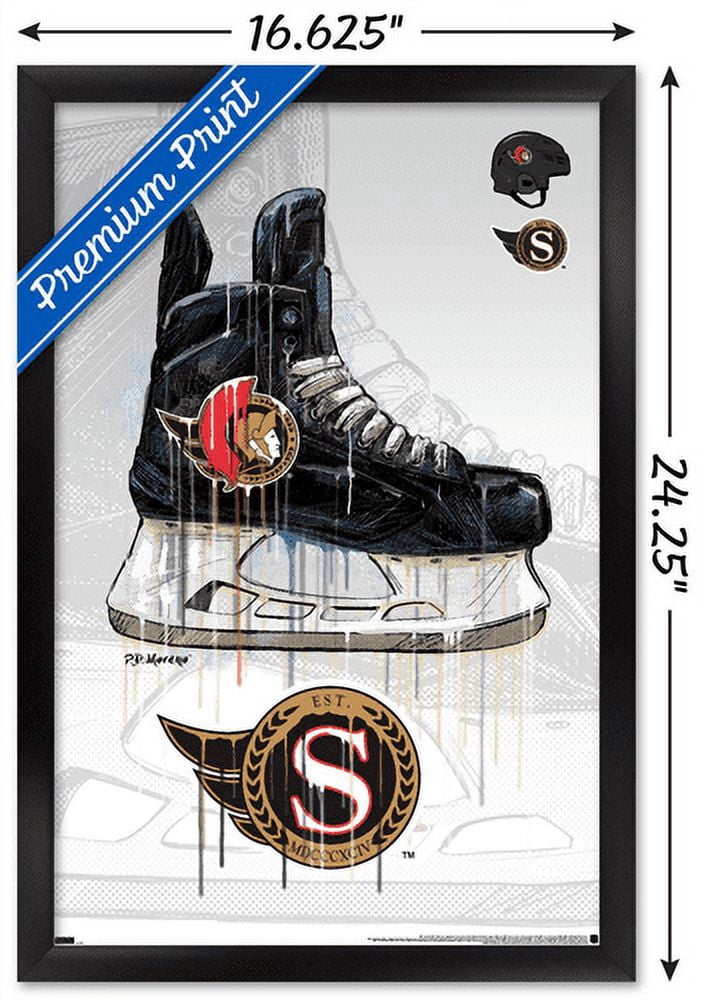 NHL Ottawa Senators - Drip Skate 21 Wall Poster, 14.725" x 22.375", Framed