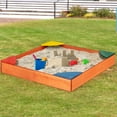 thumbnail image 4 of Gymax Kids Wooden Backyard Sandbox W/ Built-in Corner Seating Kid's Outdoor Furniture, 4 of 9