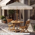 thumbnail image 6 of Costway Patio Umbrella with Fringe, Sun-Protective Polyester Canopy, Beach Umbrella Green + White + Natural, 6 of 11