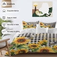 thumbnail image 4 of Sunflower Bee Bedding 3 Piece Duvet Cover Set Full Size, Black Buffalo Plaid Botanical Leaf Floral Soft Microfiber Comforter Cover with Zipper Closure & Pillowcases, FadeResistant Quilt Cover, 4 of 9